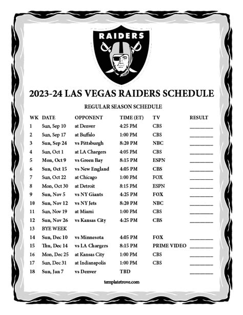 lv raiders home schedule